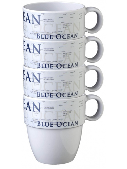 Kubki z melaminy Mug Set Blue Ocean 4 szt. - Brunner