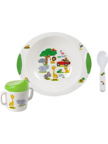 Zestaw obiadowy dla dzieci Kid Set Jungle Baby 6M+ - Brunner