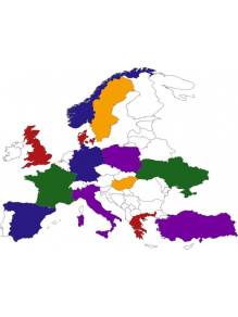Zestaw naklejek mapa Europy