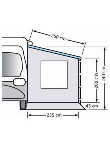 Ścianka boczna z oknem do markizy kampera Sidewall Campers 235x200/240 cm - EuroTrail