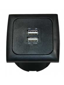 Gniazdo C-line USB podwójne 3,1 A + ramka + isobox antracyt - Haba