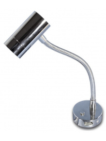 Elastyczna lampka LED Minitube D4 z USB i przełącznikiem - Chrom